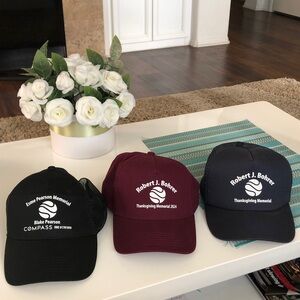 Set of Three Memorial Caps - Black, Burgundy, Navy
